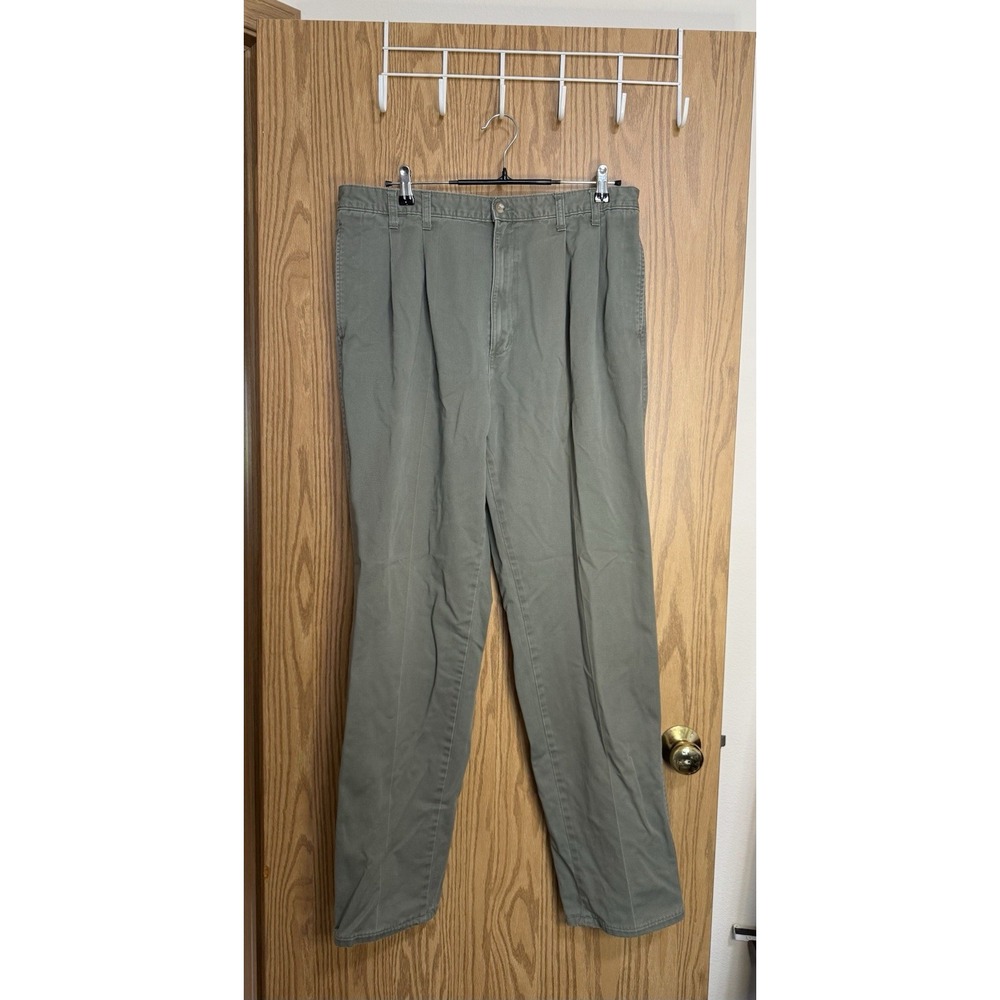 Eddie Bauer Pleated Green Pants Men's 38x34